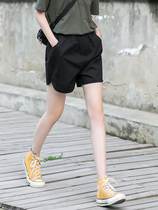 Tide brand sports shorts women loose 2021 summer high waist slim size casual fat mm outside wear wide leg three-point pants