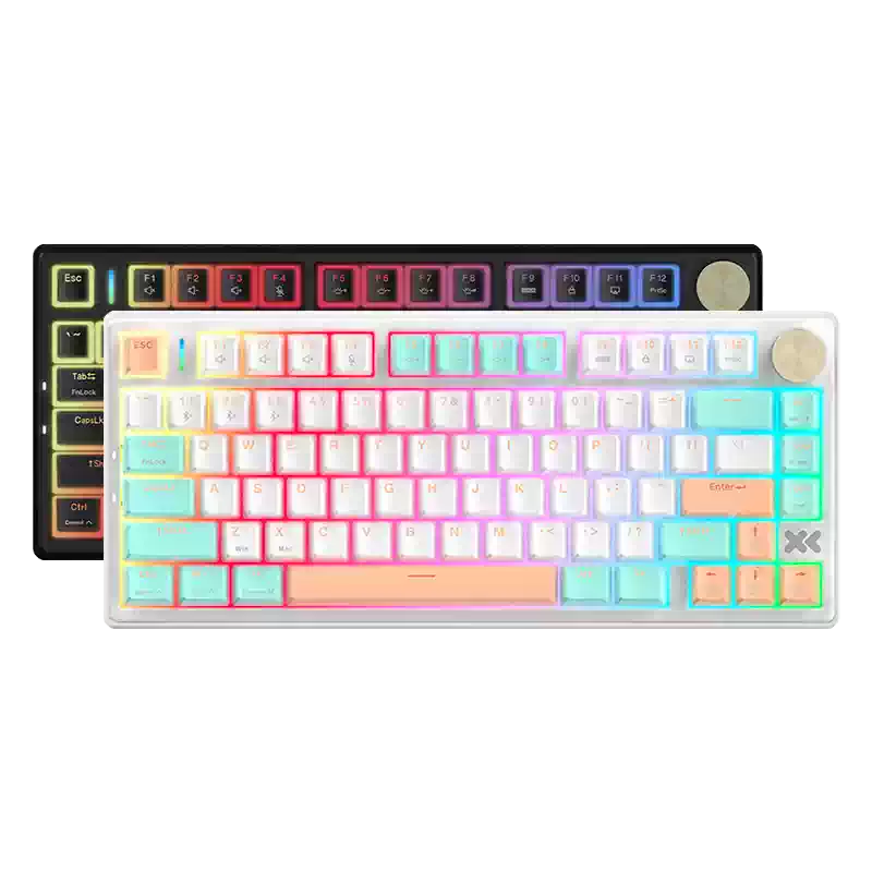 Lenovo三模RGB背光鍵盤小新K5 Pro客製化機械鍵盤電競遊戲用支持背光調節