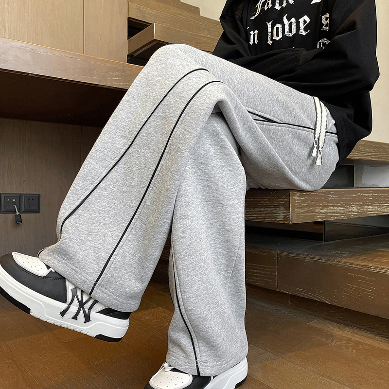 Spring and Autumn Casual Long Pants for Boys, Straight-Leg Pants for Junior High and High School Students, Stylish Men's Sports Sweatpants for Teenagers