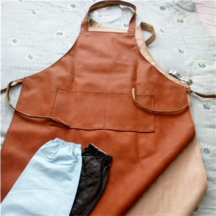 Apron factory kitchen Oil-proof acid-resistant wear-resistant large leather pu male and female adults thickened extended sleeveless waterproof