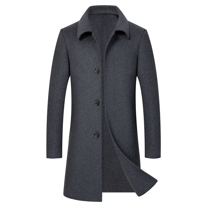 Autumn and winter sweater in large coat men's medium long version of the top of the wool bifacial nigsweaters zero cashmere thickened male suede jacket