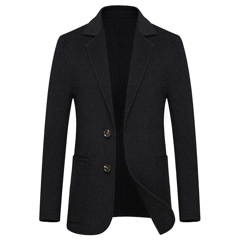 Double-sided wool woolen jacket men's short autumn and winter no cashmere small suit Korean casual men's suit
