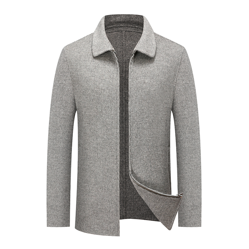 Two-sided, big coat men's short business casual flipped wool Son Jacket 2022 Autumn Winter Cashmere Cashmere Coat