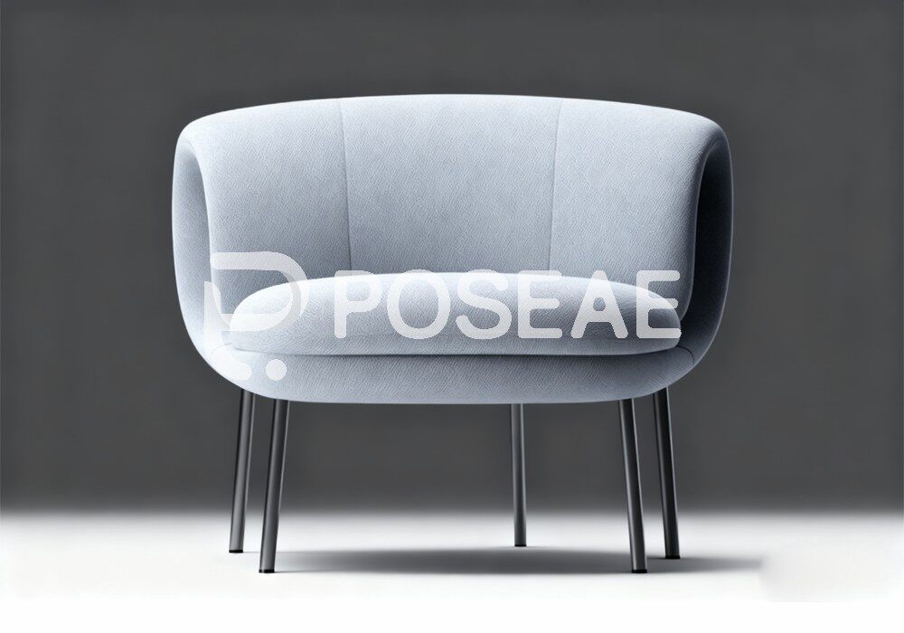 图片[1]-【3D模型】浅蓝布艺休闲椅 3D 模型-PoseAe视频创意库