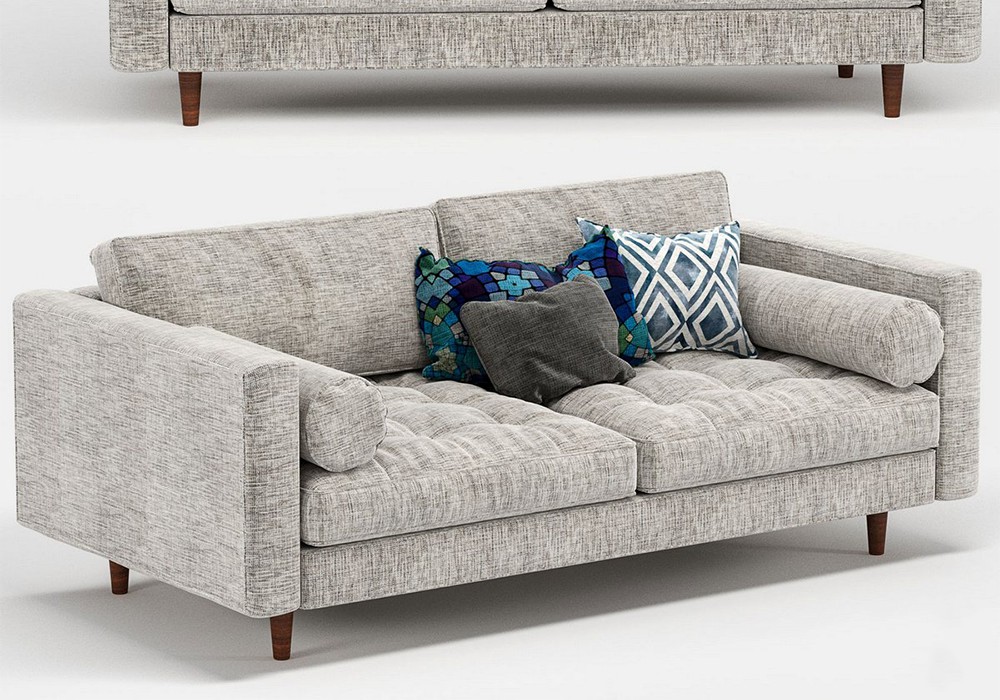 图片[1]-【3D模型】简约双人沙发模型-PoseAe视频创意库