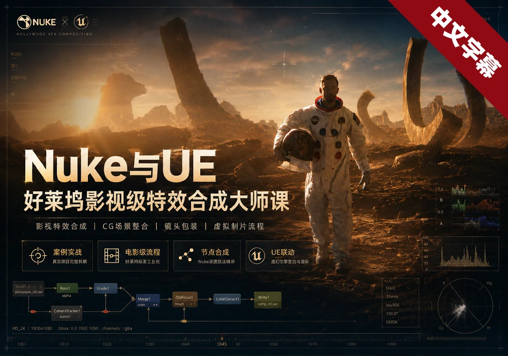 【NUKE教程】NUKE与UE好莱坞影视级特效合成大师课-PoseAe