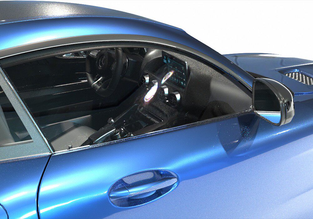 【3D模型】OC工程奔驰汽车含内饰C4D模型-PoseAe