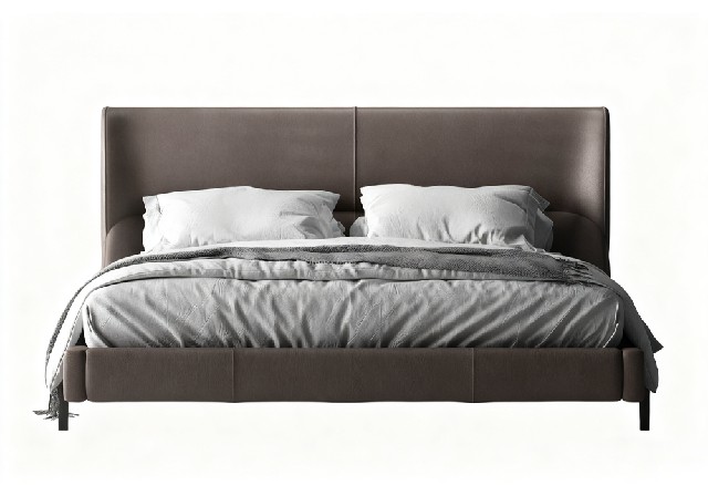 【3D模型】棕色软包靠背床 3D 模型-PoseAe