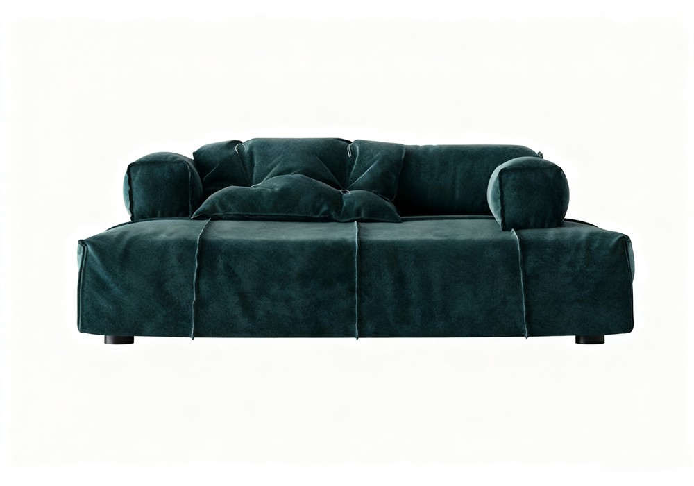 【3D模型】墨绿绒面创意沙发模型-PoseAe