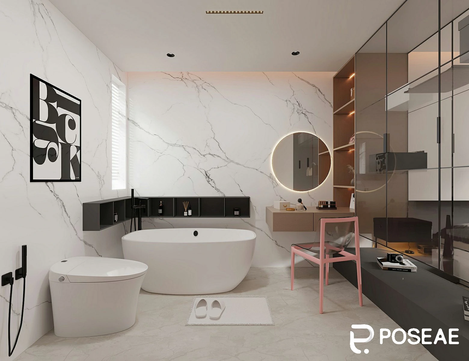 图片[3]-【3D模型】浅色系卧室（带大衣柜）3DMAX 模型-PoseAe视频创意库