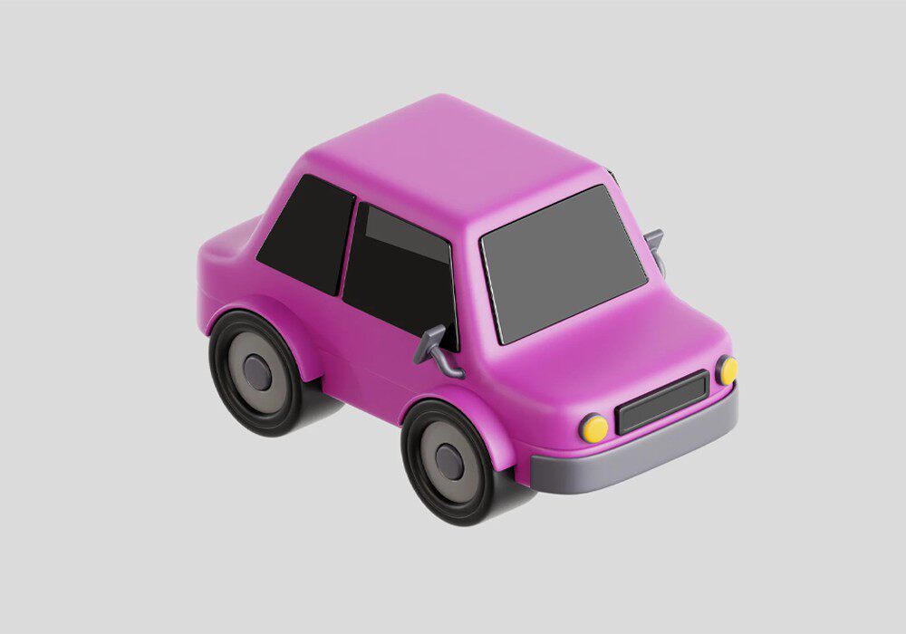 【3D模型】迷你粉色小汽车3D模型-PoseAe视频创意库