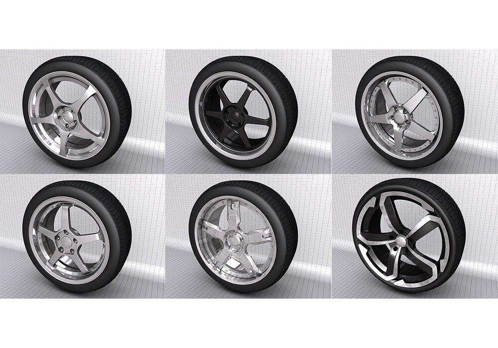 【3D模型】6款轮胎C4D模型-PoseAe