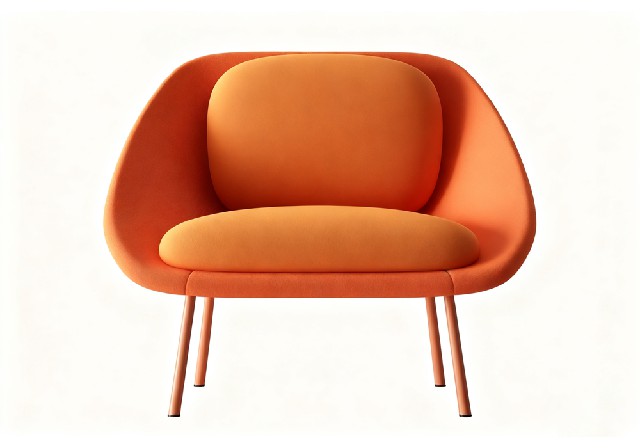 【3D模型】橙色调休闲椅 3D 模型-PoseAe