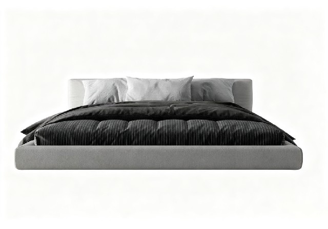 【3D模型】灰白软包矮床 3D 模型-PoseAe