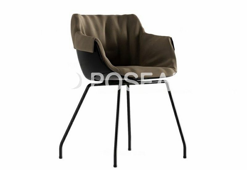 图片[1]-【3D模型】棕面黑架休闲椅 3D 模型-PoseAe视频创意库