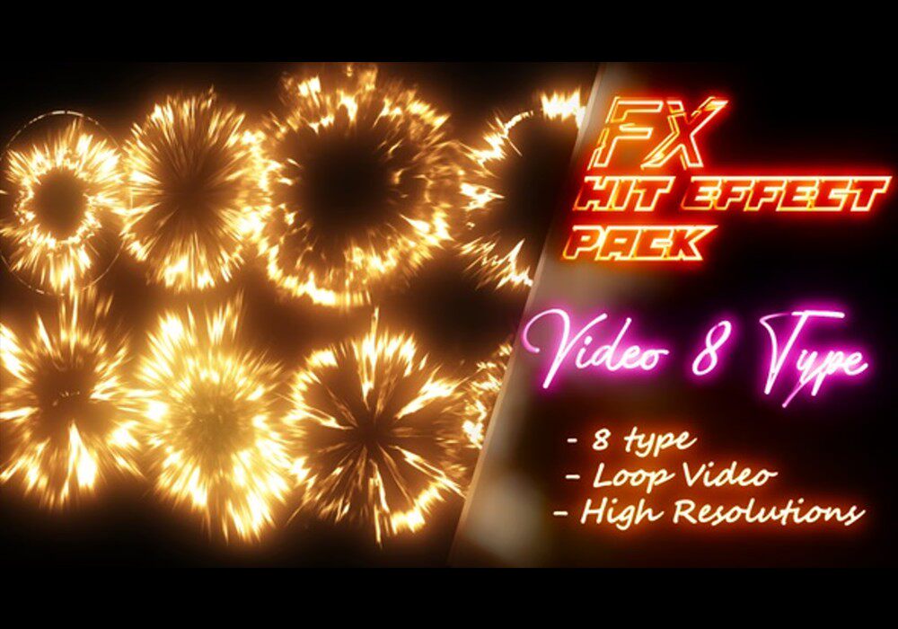 【特效素材】卡通打击效果和冲击波效果视频素材-PoseAe