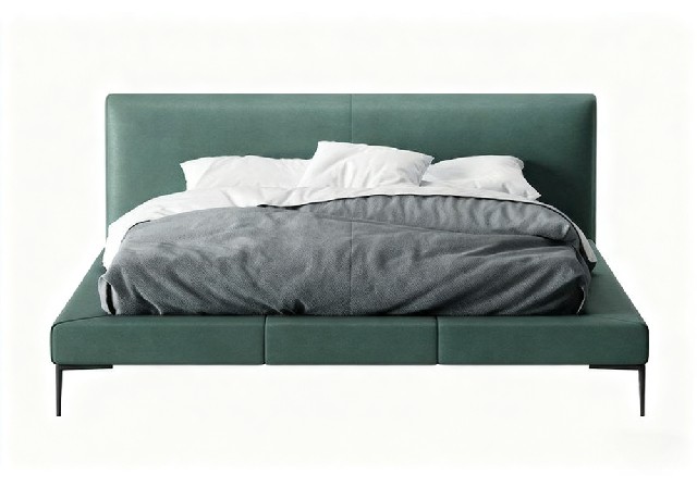 【3D模型】深绿软包矮床 3D 模型-PoseAe