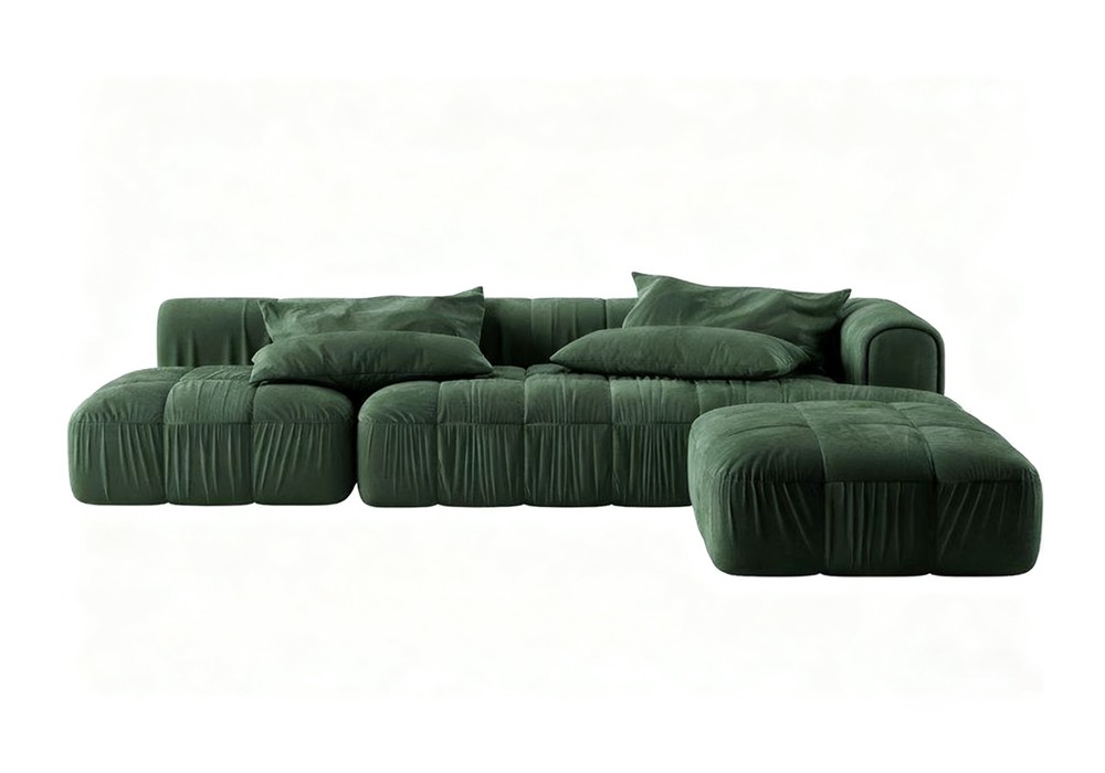 【3D模型】墨绿色模块组合沙发 3D 模型-PoseAe