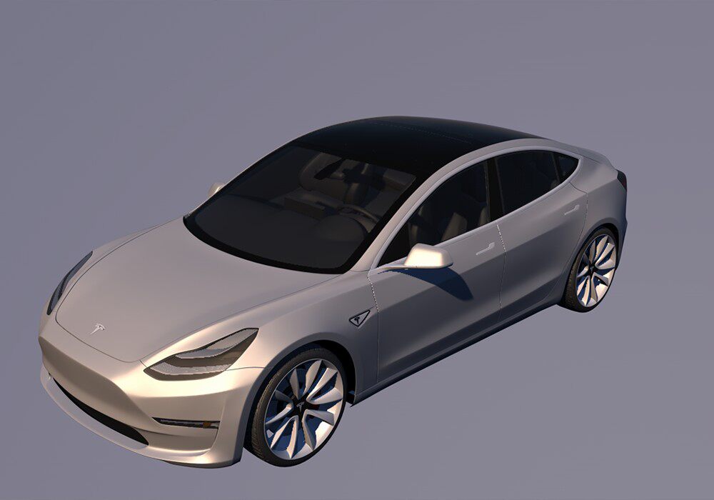 【3D模型】特斯拉汽车C4D模型-PoseAe