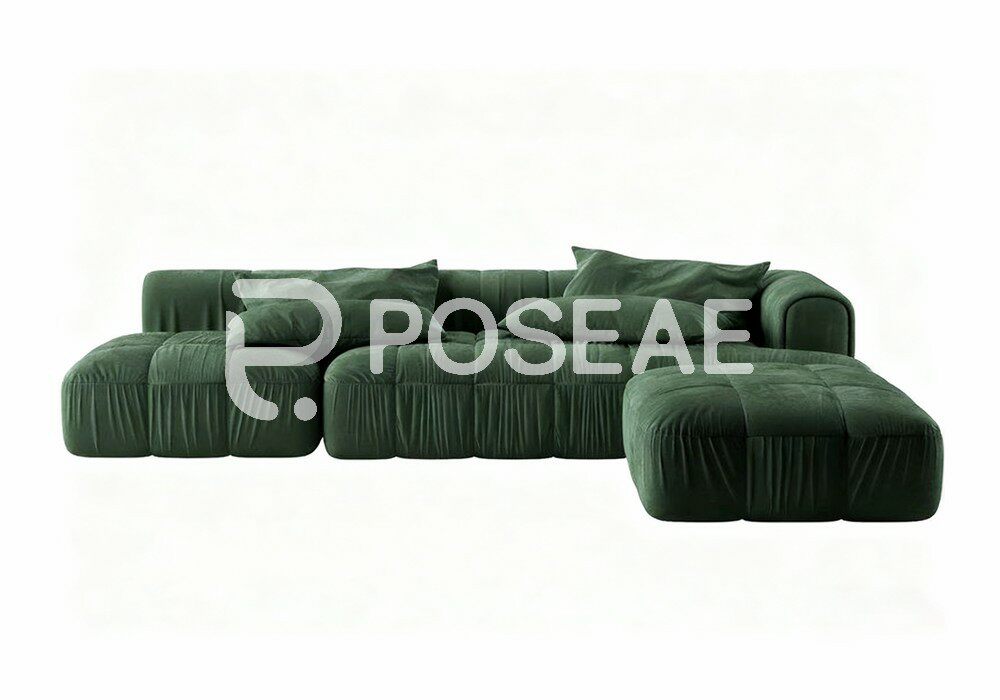 图片[1]-【3D模型】墨绿色模块组合沙发 3D 模型-PoseAe视频创意库