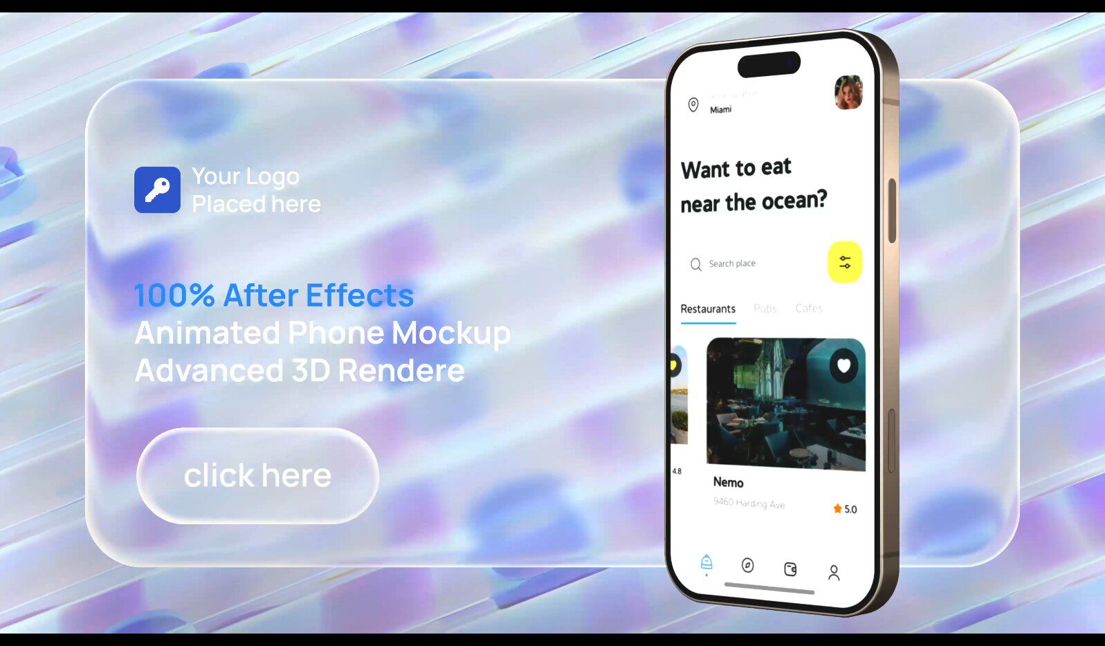 【PR模板】液态玻璃风格动态手机样机PR模板-PoseAe视频创意库