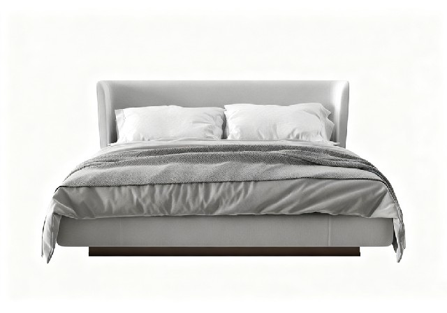 【3D模型】浅灰软包靠背床 3D 模型-PoseAe