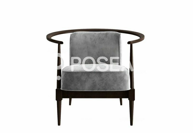 图片[1]-【3D模型】灰绒黑木休闲椅 3D 模型-PoseAe视频创意库