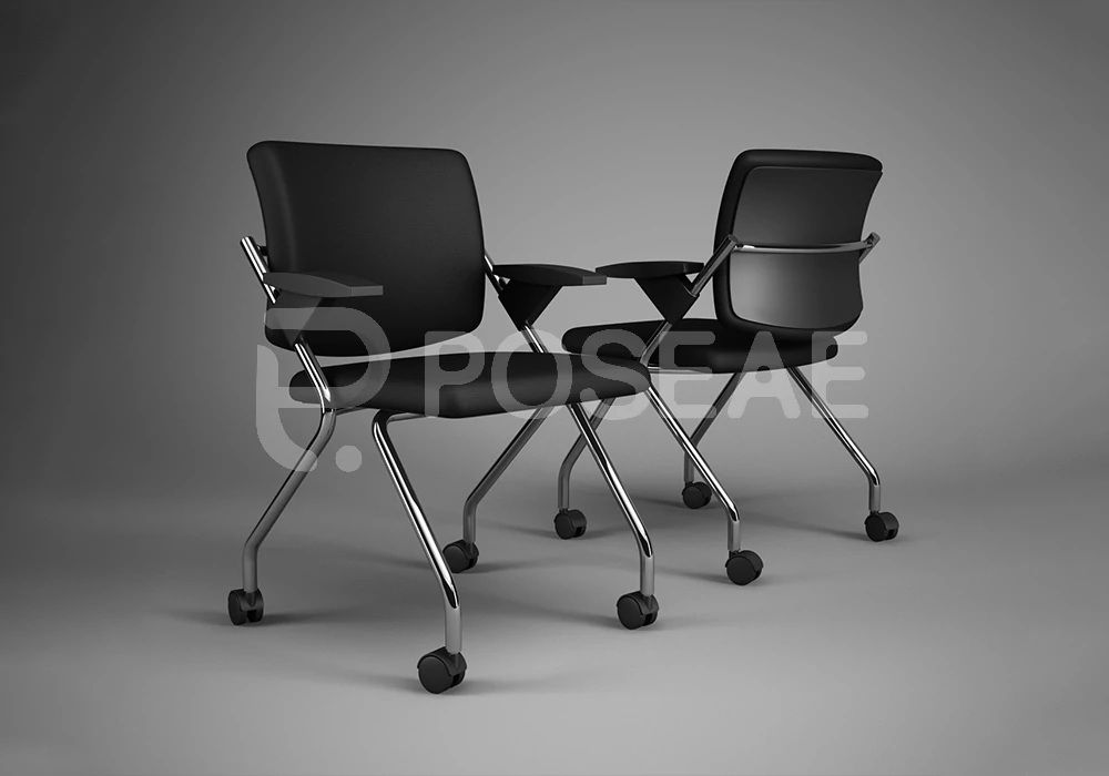 【3D模型】现代黑色培训椅 3D 模型-PoseAe