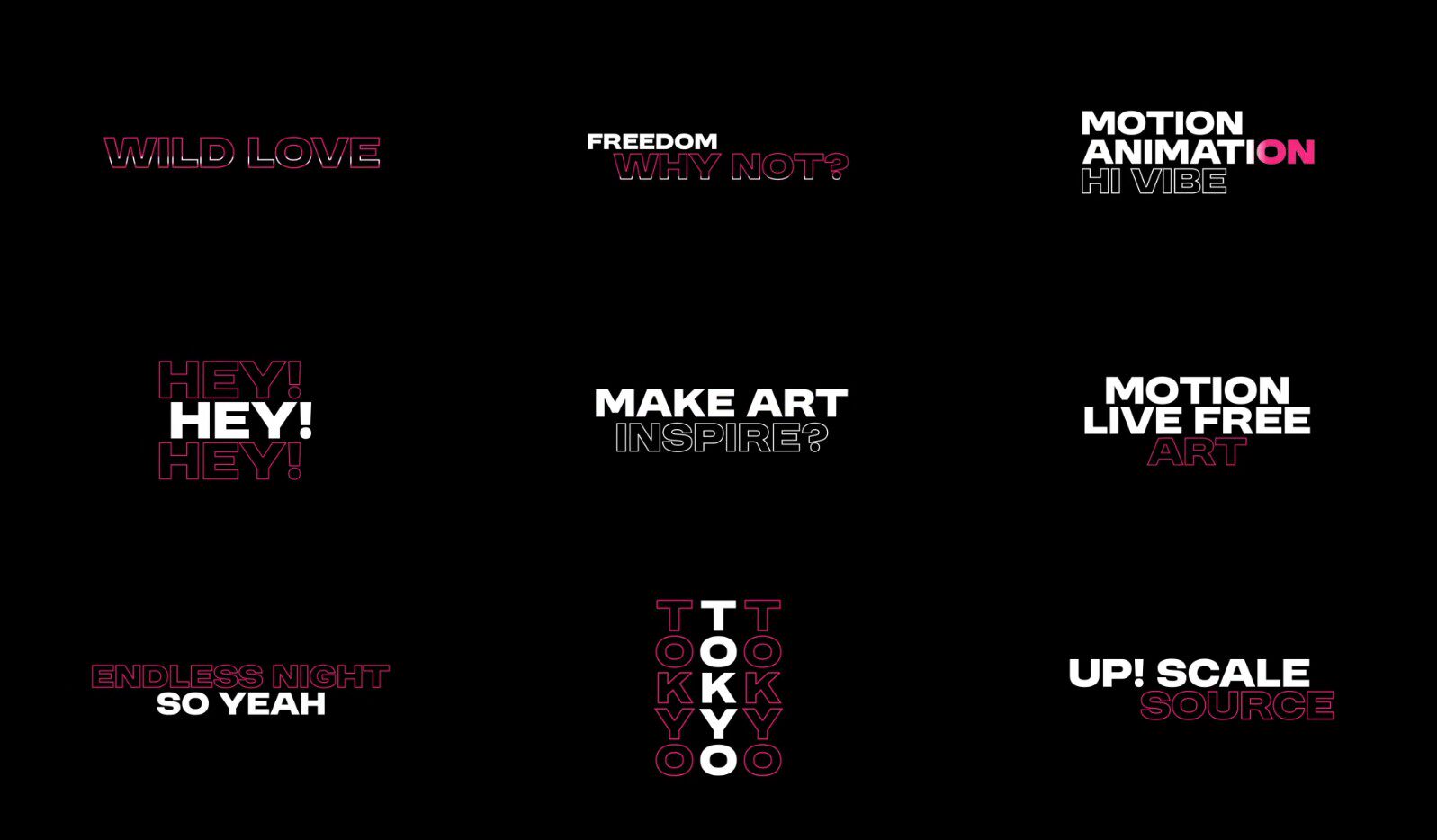 【PR模板】9款时尚文字标题PR模板-PoseAe