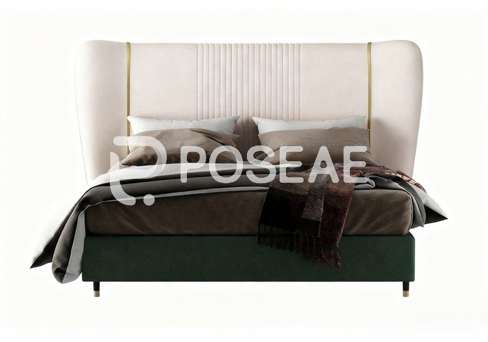 图片[1]-【3D模型】粉绿拼色软包床 3D 模型-PoseAe视频创意库