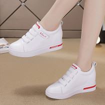 Small white shoes women 2021 spring new wild Net red womens shoes Velcro inside increase womens shoes sports casual shoes single shoes