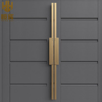 Chinese style light luxury door handle imitation bronze glass door handle club box single and double solid wood door handrail customization