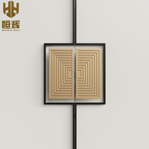 Custom Chinese ancient bronze square large door handle imitation antique glass door handle mall clubhouse single double open wooden door armrests