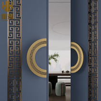 Chinese style door handle semi-circular black ancient bronze glass door handle hotel clothes shop Sliding Door Armrest Custom