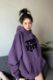 Purple American hooded sweatshirt for women spring and autumn large size fat mm loose slimming oversize top 2-300Jin [Jin equals 0.5kg]