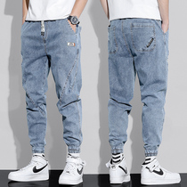 2022 new bunches jeans mens Han version Tide Cards Easy Summer Thin overalls Harun casual long pants