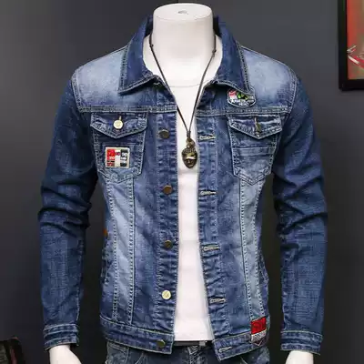Autumn/winter 2021 new denim jacket men's slim denim jacket winter thick wear-resistant handsome denim