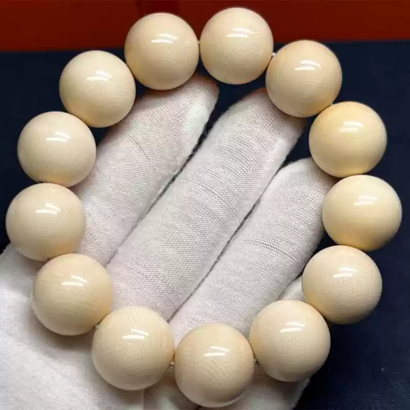 猛犸象牙手串精工老形珠手串满纹冰料手工老