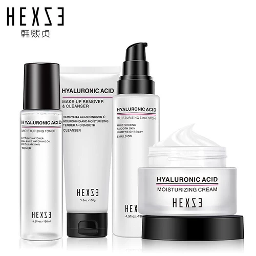韩熙贞 Увлажняющий крем с гиалуроновой кислотой, тонер, лосьон, очищающее молочко, комплект, питательный набор для ухода за кожей, 4 шт