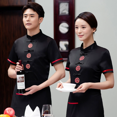 Летний ретро комплект для работы подходит для мужчин и женщин, короткий рукав, китайский стиль