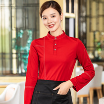Waiter Worksuit Long-sleeved Autumn and Winter Clothing Customized Catering Hotel Bar Bar Bar Lady