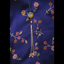 Xiaogongzi original natural jade safe buckle Coral Pearl Pearl Flower cheongsam Hanfu press placket accessories P51