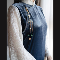 Xiaogongzi Chinese style original Jade Green East Mausoleum retro cheongsam accessories flap pendant P14