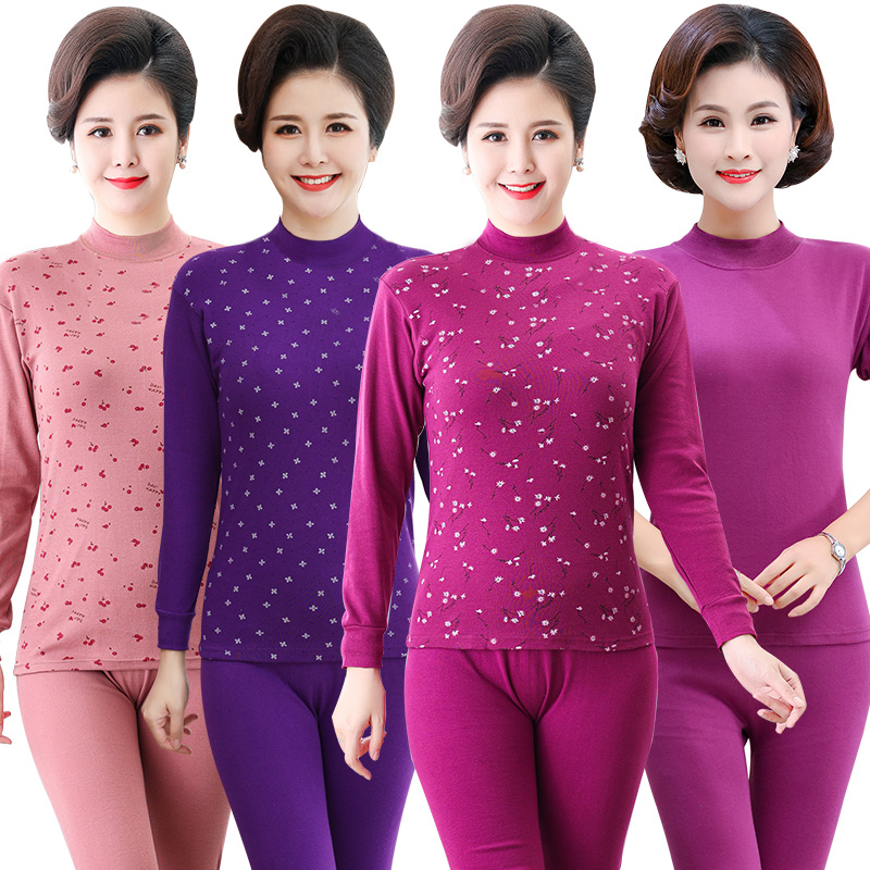 Middle Aged Autumn Clothes Sanitary Pants Woman Suit Pure Cotton Thin calorie clothes Mama dress Large size Cotton Sweater Suit