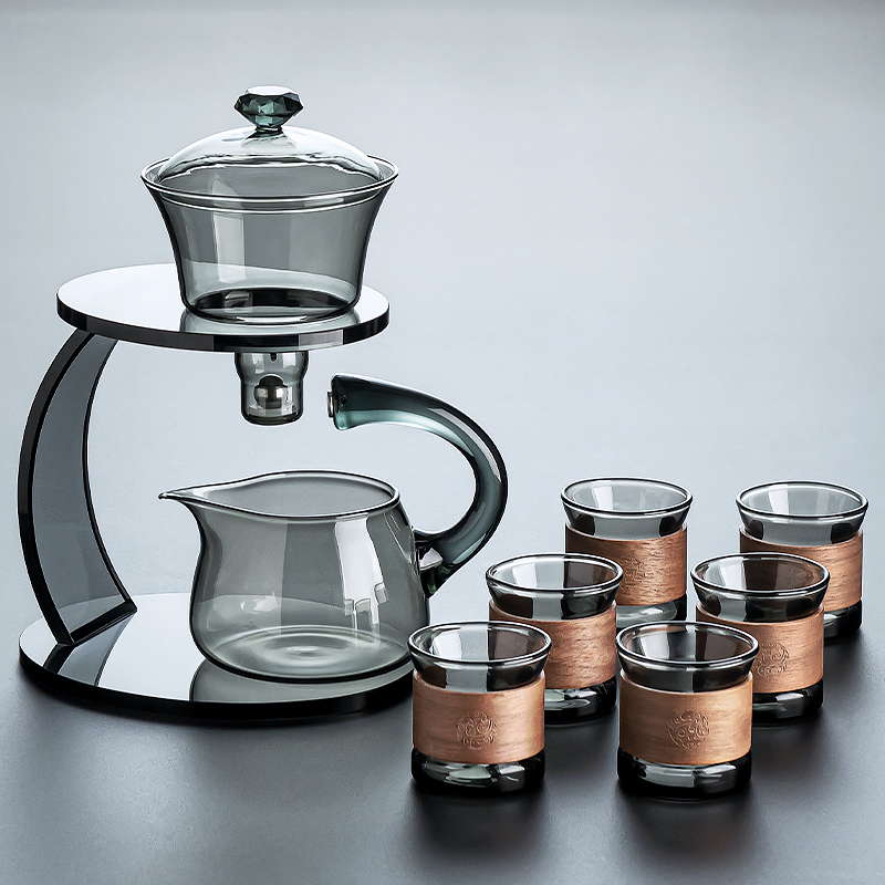 Glass Kung Fu Tea Cup Suit Home Sloth Automatic Tea Set Upmarket Minimyo Suction Teapot Tea Deity of tea-Taobao