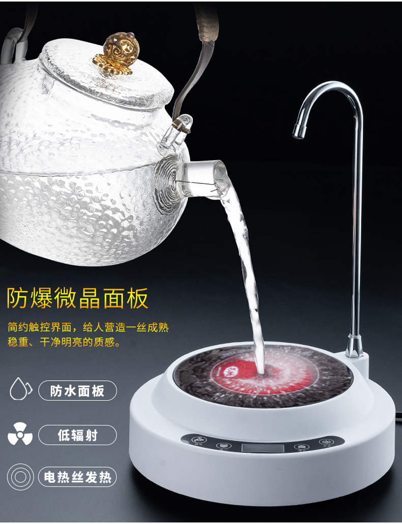 Glass tea set suit household small electrical TaoLu boiling tea is tea pot kung fu tea cups transparent