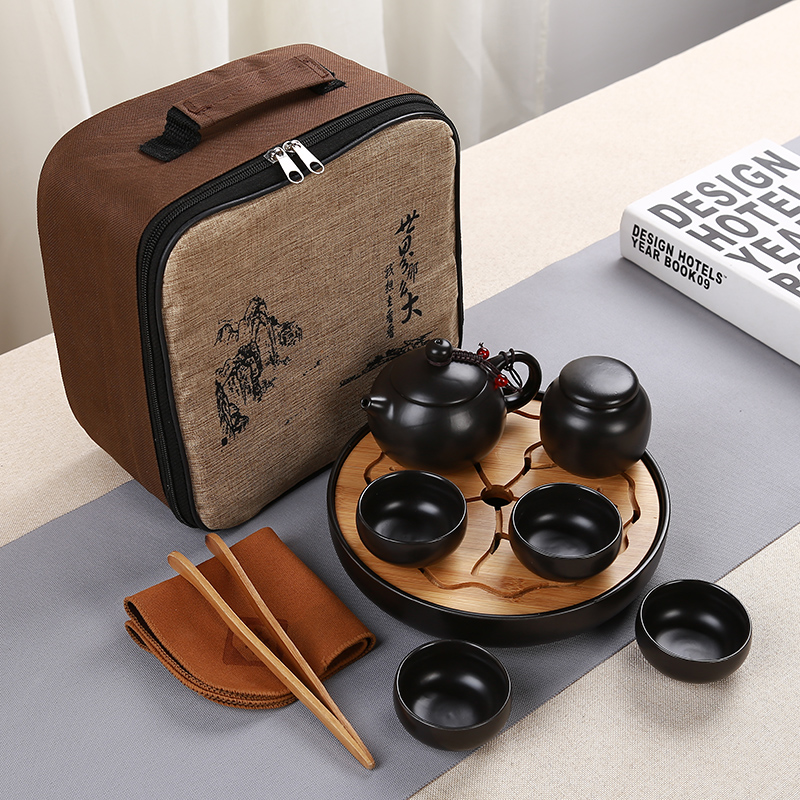 Are young travel tea set suit portable package ceramic kung fu tea cups mini portable small household contracted cup