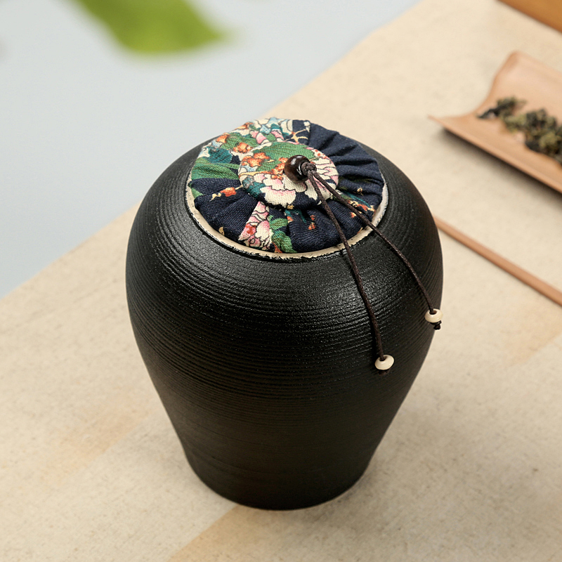 Restoring ancient ways is young, black pottery pot of pu 'er tea seal pot large coarse pottery wake the can of purple sand tea pot ceramic tea storehouse