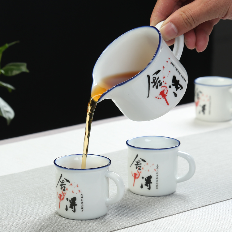 Are young tea set home stone mill creative ceramic teapot kung fu tea cup half full automatic lazy people