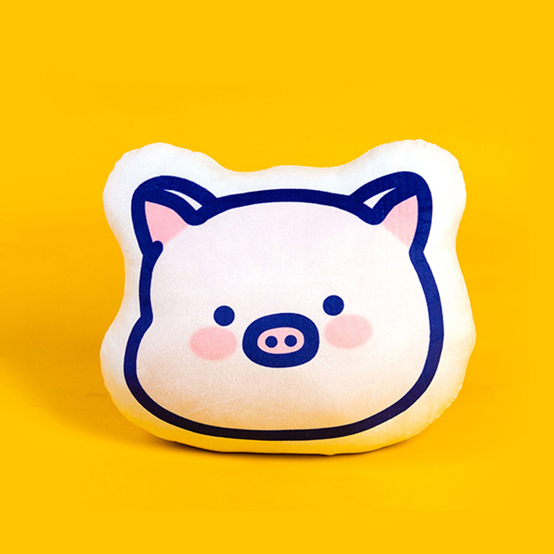 Crooked Melon Out Pig Pork Hog Hug Pig Head Paparazzi Wool Suede Toy Girl Sleeping Bed Doll Chair Back Cushion Gift